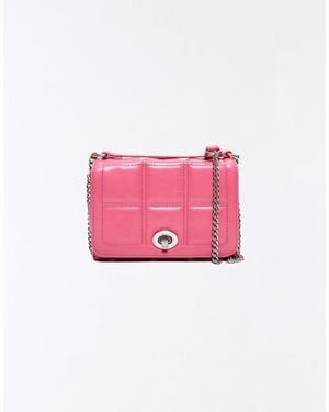 Bershka Mini Quilted Leather Effect Bag - Pink