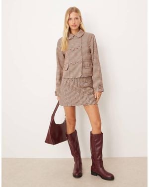 House Of Sunny Marie Check A-line Mini Skirt - Natural