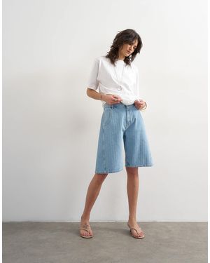 TOPSHOP Denim Barrel Jort - Blue