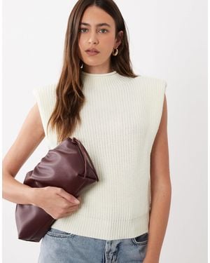 ASOS Knitted exaggerated Shoulder Top - Multicolor