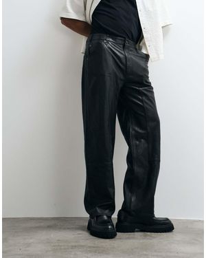 AllSaints Carver Leather Carpenter Trousers - Black