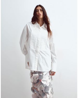 ARRANGE Premium Pleated Dinner Shirt - White