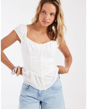 Hollister Sweetheart Peplum Top in White | Lyst