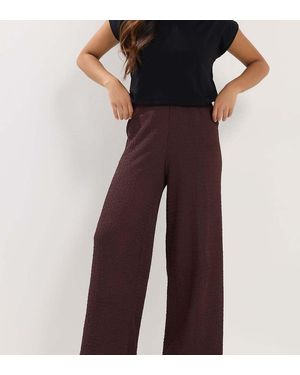 PixieGirl Petite Textured Wide Leg Trousers - Purple