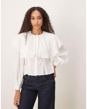 Ghospell – cape-bluse - Weiß