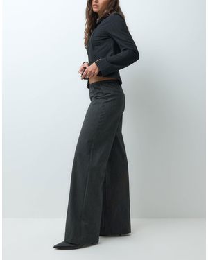 Weekday Schlupfhose mit em nadelstreifen - Schwarz