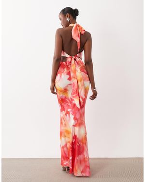 Wanderdoll Serena Satin Maxi Skirt - Red