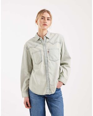 Levi's Camisa Vaquera De Estilo Wéstern Con Lavado Claro Envejecido Teodora De -Azul - Neutro