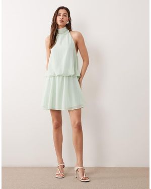 ASOS Halter Neck Mini Dress - Green