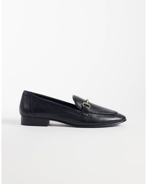 Mango 100% Leather Snaffle Detail Loafer - Blue