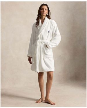 Polo Ralph Lauren Bear Cotton Towelling Robe - Natural