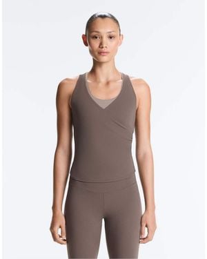 Oysho Cross-over Sleeveless Comfortlux T-shirt - Purple