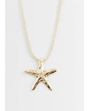 ASOS Collana Dorata Con Ciondolo Statement A Forma Di Stella Marina - Bianco