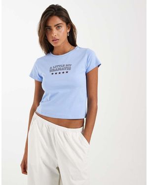 Noisy May Baby Tee With Dramatic Print - Blue