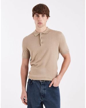 New Look – gestricktes polohemd - Blau