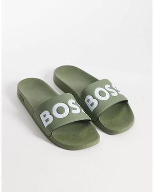 BOSS Boss Aryeh Sliders - Green