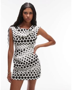 TOPSHOP Drape Detail Clean Mini Dress - White