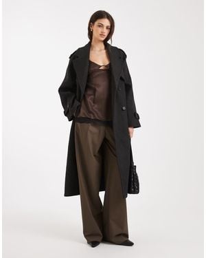 ONLY Cappotto Elegante Scuro Con Cintura - Nero