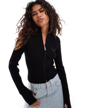 Karlkani Signature Two Zip Cardigan Jacket - Blue