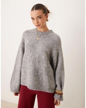 Gina Tricot – super weicher oversize-strickpullover - Grau