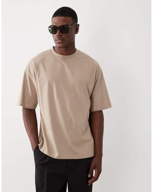 ASOS Essentials Oversized T-shirt In Stone - Natural