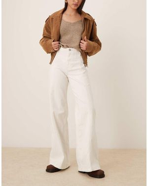 Free People Libra Wide Leg Jeans - Natural