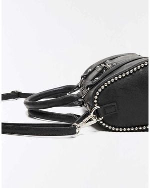 Bershka Faux Suede Bowling Bag - Black