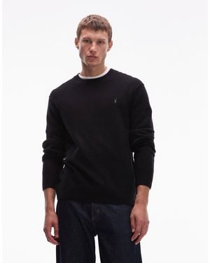 AllSaints Statten Long Sleeve Knit Polo - Black