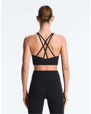 Oysho Medium-support Comfortlux Sports Bra With Cups - Black