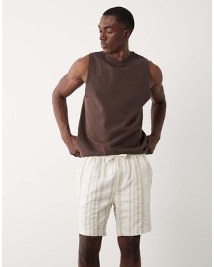 Threadbare Pantaloncini Color Pietra E A Righe - Neutro