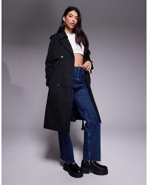 Princess Polly Westwind Double Breasted Belted Midi Trench Coat - Blue