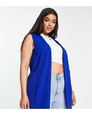 Yours Sleeveless Blazer - Blue