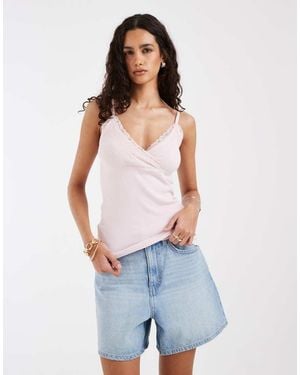 Hollister Lace Trim Cami - Blue