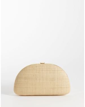 Mango Woven Clutch Bag - Natural