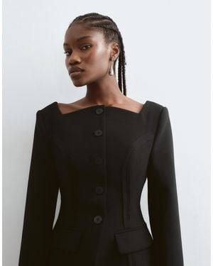 ARRANGE Square Neck Tailored Blazer - Black