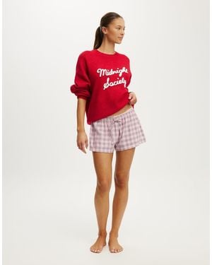 Cotton On Cloud Soft Flannel Short - Red