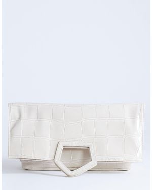 TOPSHOP Gregry Folded Oversized Clutch Bag - White