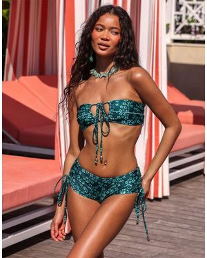 Kulani Kinis Moonkiss Ruched Tie Swim Short - Green