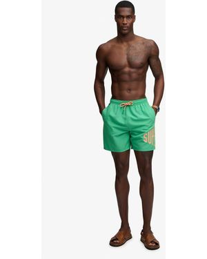 Superdry Printed Logo 16-Inch Swim Shorts - Green