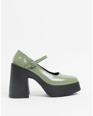 ASOS Polar Chunky High Heeled Mary - Jane - Green