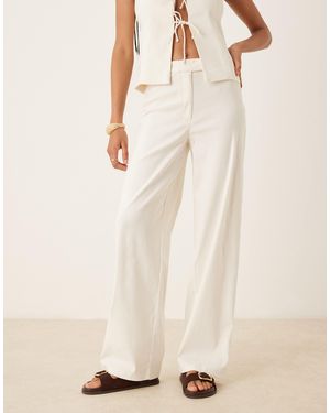 Mango Linen Mix Slim Trouser Co-ord - Natural