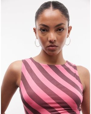 Daisy Street – anschmiegsames jersey-trägertop mit streifen - Pink