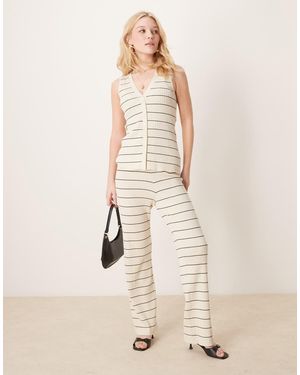 Pretty Lavish Stripe Knit Trouser Co-ord - Natural
