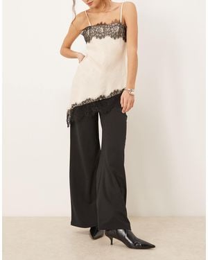 Gina Tricot Low Waist Pants - Natural