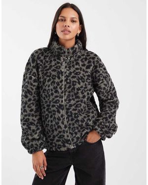 Noisy May Fleece Met Rits - Zwart