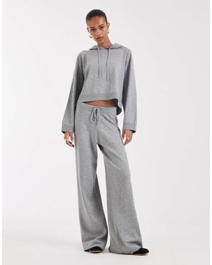 ONLY Pantalon d'ensemble large en maille - moyen - Gris