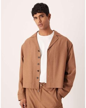 ASOS Smart Co-ord Shirt Jacket - Natural