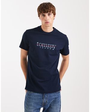 Tommy Hilfiger Gradient Graphic Centre Logo Slim Fit T-shirt - Blue