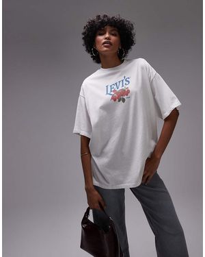 Levi's T-Shirt Oversize Bianca Con Grafica Con Frutta - Grigio