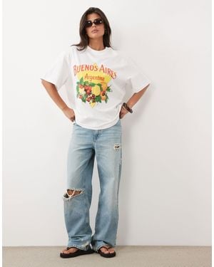 ASOS Oversized T-shirt With Buenos Aires Fruit Graphic - Blue